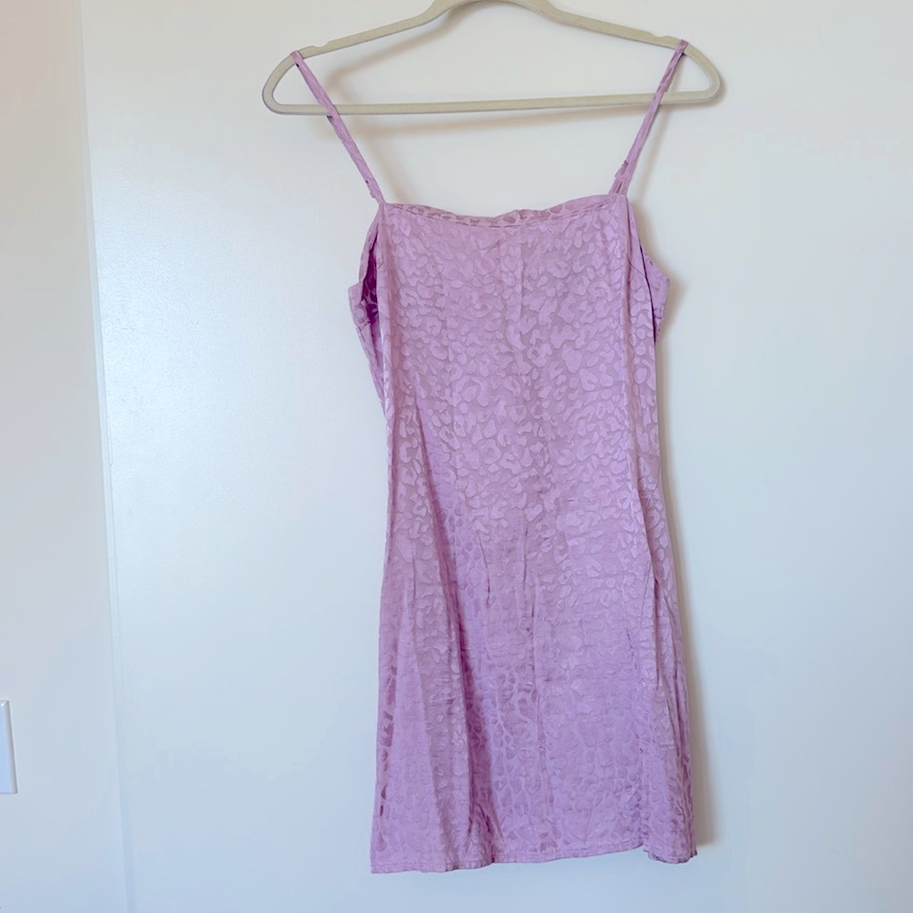 Lavender Leopard Print Mini Dress